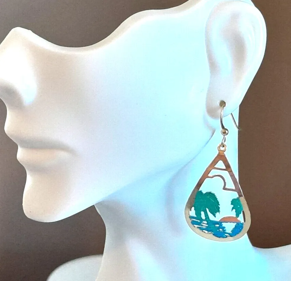Authentic Guardians of the Golden Oasis: Teardrop Earrings of Abundance