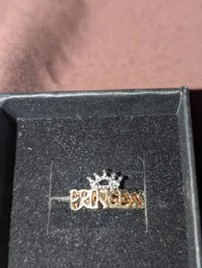 Authentic Dual Silver and Gold plated little girl's princes ring with adjustable band
