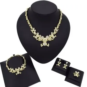Authentic Women's Girl's Hugs & Kisses XOXO 18k Real Gold Plated Layered Necklace Set 