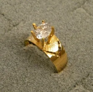 Authentic Celestial Clarity Solitaire - Radiance Infused Gold Plated Manifestation Ring