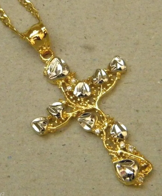 Authentic The Sacred Union: Figaro Chain with Cross and Hearts