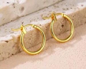 Authentic  Women's Girl's Gold Plated Hoop Drop Dangle Studs Earrings Fashion Jewellery 