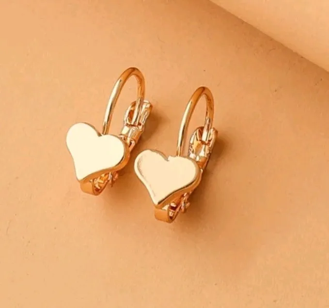 Authentic Women's Girl's Gold Plated Heart Fashion Studs Drop Earrings Fashion Jewellery 