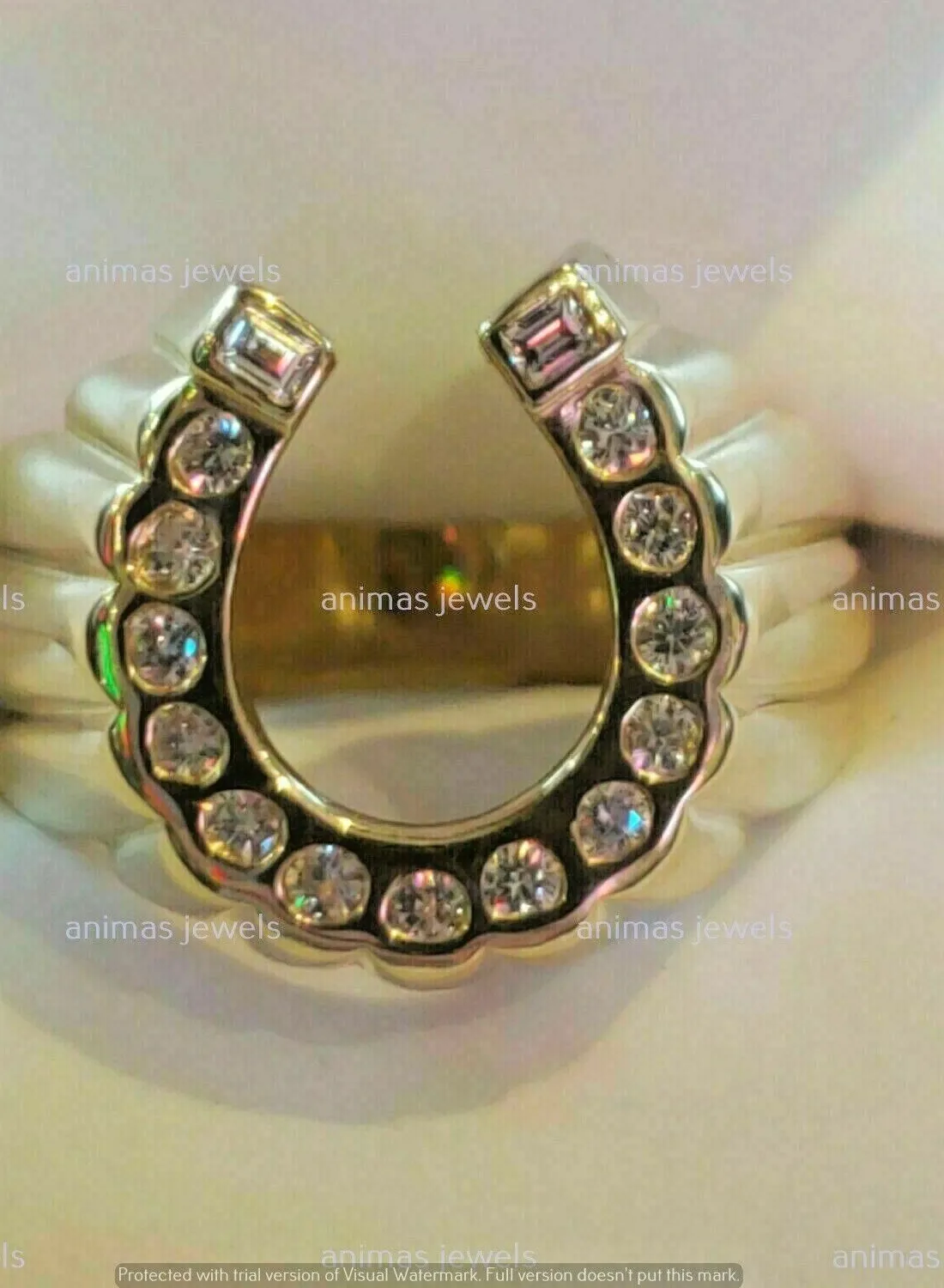 Authentic The Golden Horseshoe Moissanite Talisman Ring