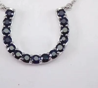 Authentic Harness the Power of Good Fortune with the Blue Sapphire Horseshoe Pendant