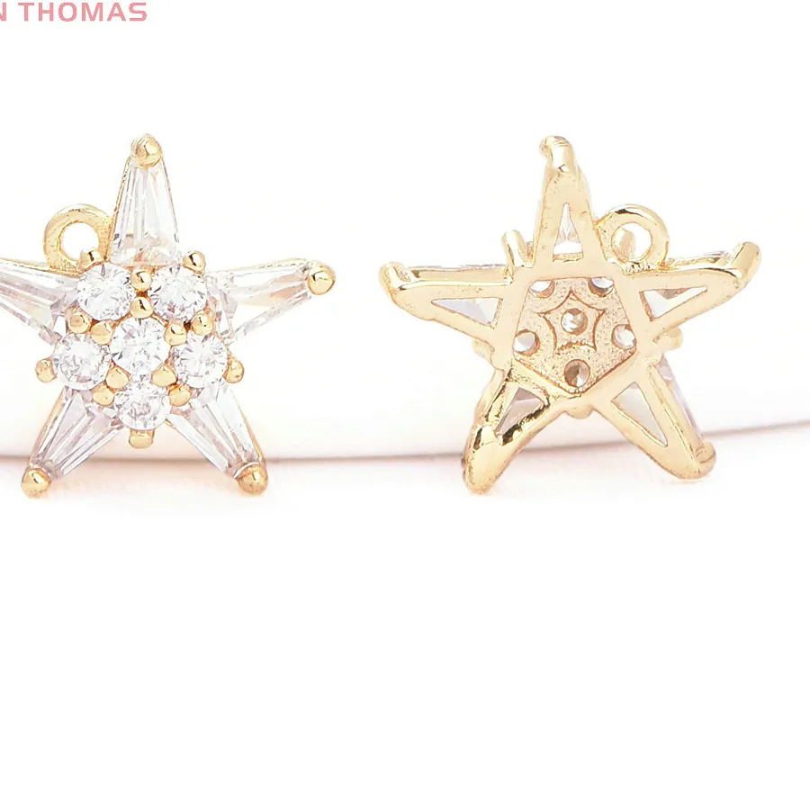 Authentic Celestial Starlight 24K Gold-Plated Star Pendants with Zircon