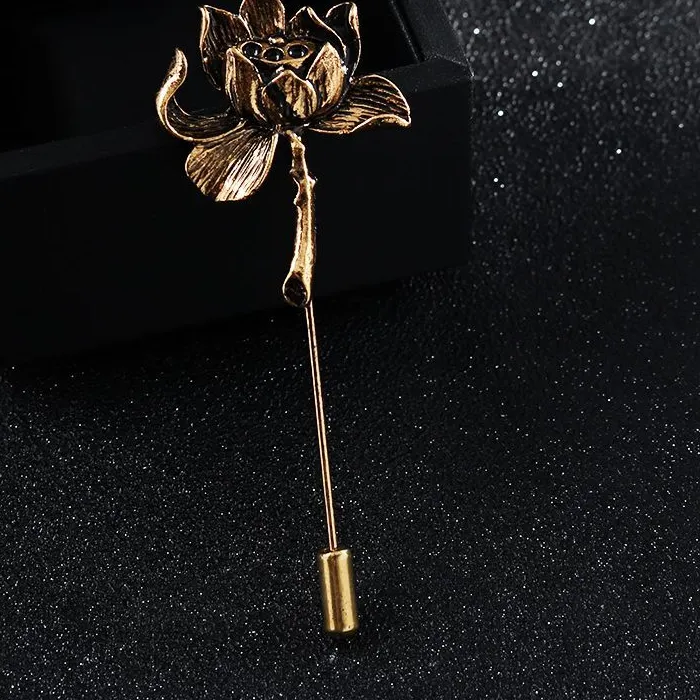 Authentic The Golden Lotus of Inner Awakening: A Sacred Lapel Talisman