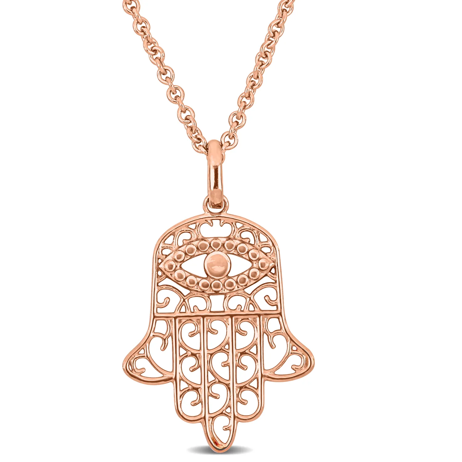Authentic Guardian of Love: Rose Gold Hamsa Charm Pendant