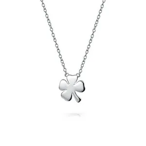 Authentic Celtic Shamrock Good Luck Charm Clover Pendant Necklace 14K Gold Plated Silver