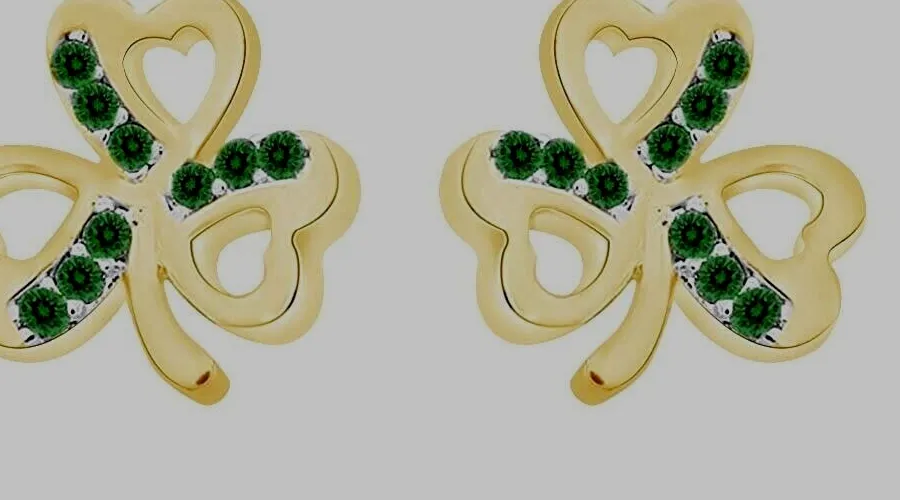 Authentic Emerald Shamrock Earrings: A Luminous Charm for Good Fortune