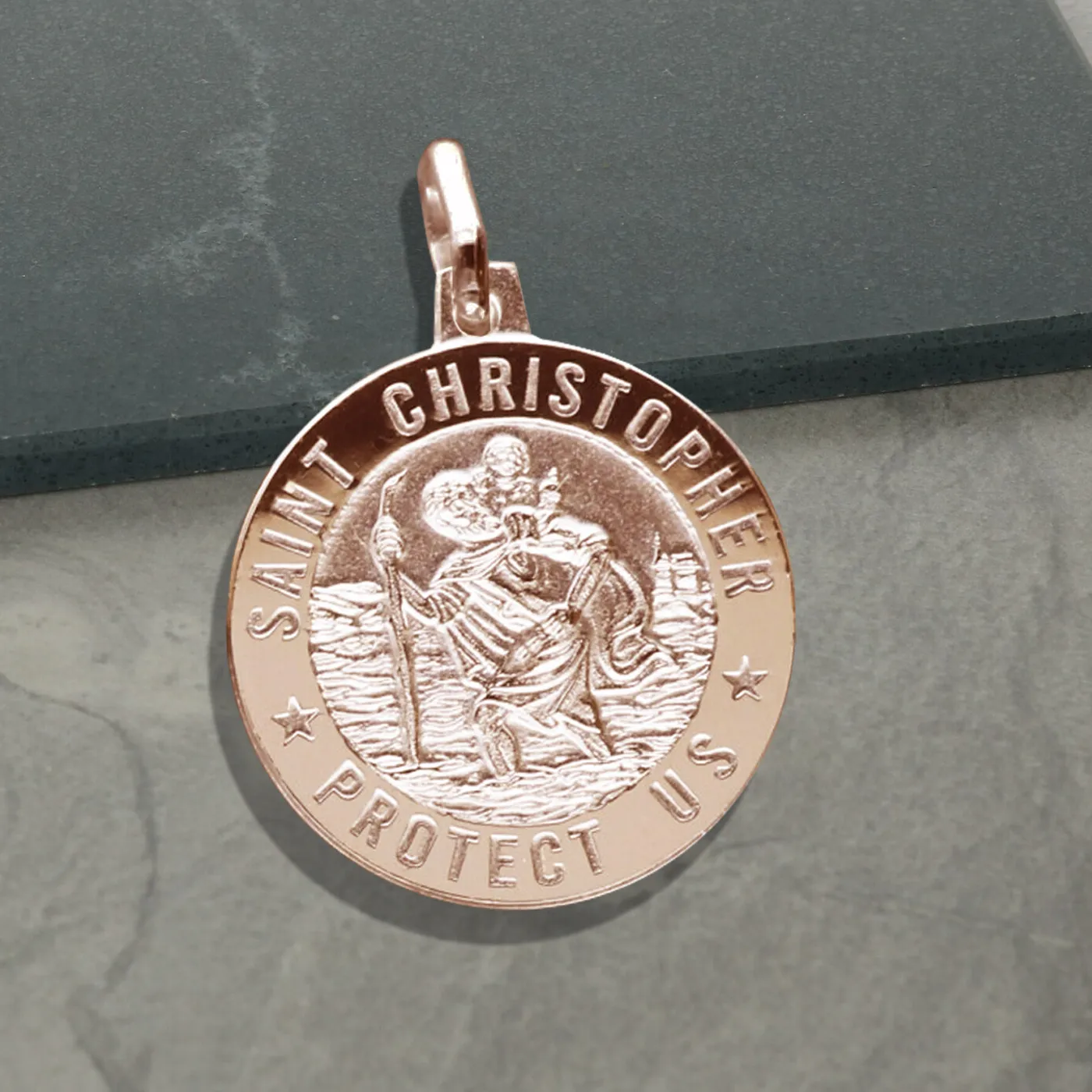 Authentic Sacred St. Christopher's Aegis - Rose Gold Blessed Traveler's Charm