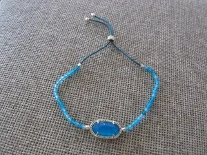 Authentic Kendra Scott Elaina beaded bracelet in Aqua Jade gold plated
