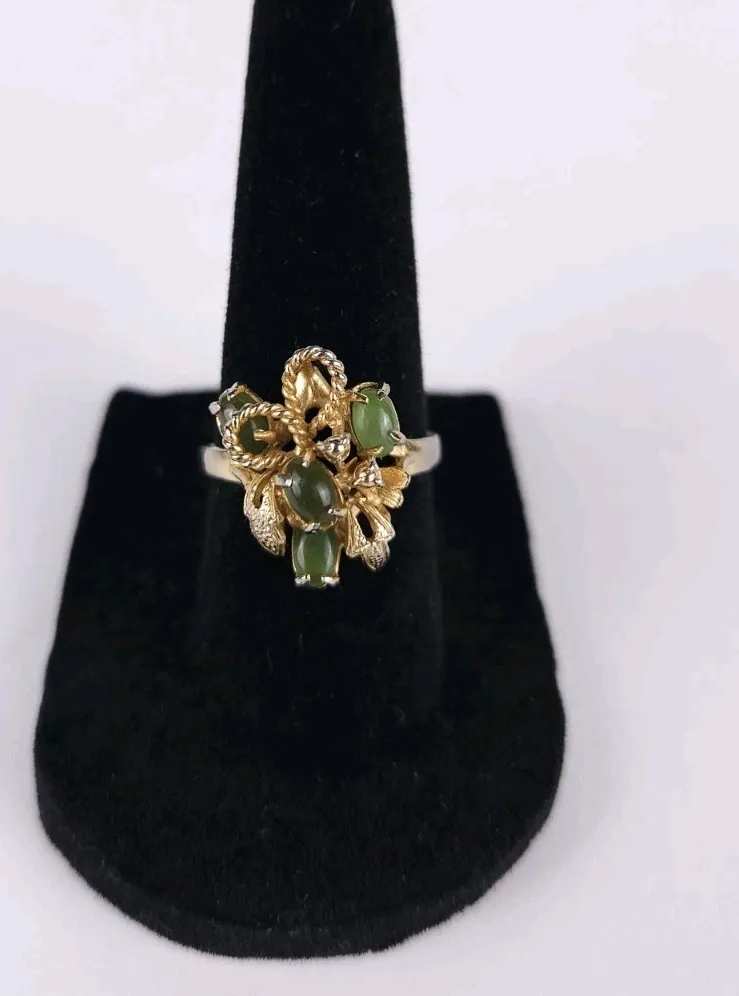Authentic Mystical Jade Emblem Ring: Gold Plated Guardian of Serenity