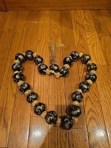 Authentic Ancient Obsidian Orb of Middle Eastern Mystique - Gold Plated Black Jade Sphere