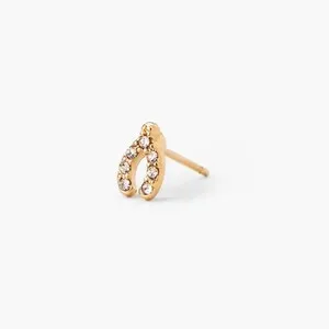Authentic The Golden Wishbone of Fortune Single Stud Earring