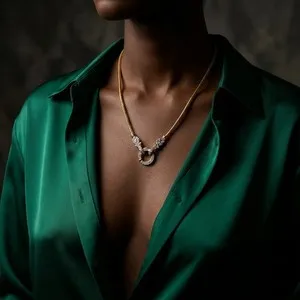 Authentic 24" Thai Lucky Dragon CZ Circle Pendant Necklace 24K Gold Plated