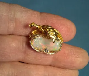 Authentic Ethiopian Welo Opal Dragon Pendant – Celestial Gold‑Plated Guardian