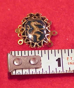 Authentic Vintage 19mm X 14mm Necklace Clasp Connector 3 Str DRAGON Gold Plated
