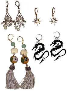 Authentic Stellar Guardians: 4 Radiant Star Dragon Earrings