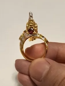 Authentic The Gilded Sovereign: Celestial Dragon Amulet Ring