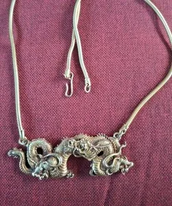 Authentic Celestial Dragon Menuki Gold-Plated Amulet