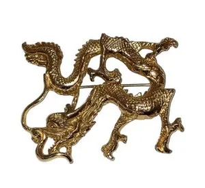 Authentic Vogue Jewelry Gold Plated Chinese Dragon Pin