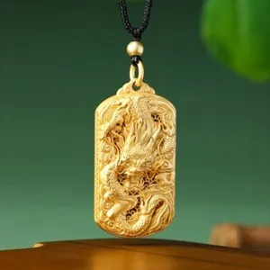 Authentic Celestial Dragon Sovereign 18K Gold-Plated Amulet