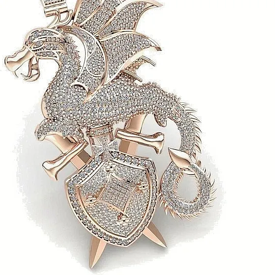 Authentic The Celestial Dragon: 2.8Ct Radiant Moissanite Talisman