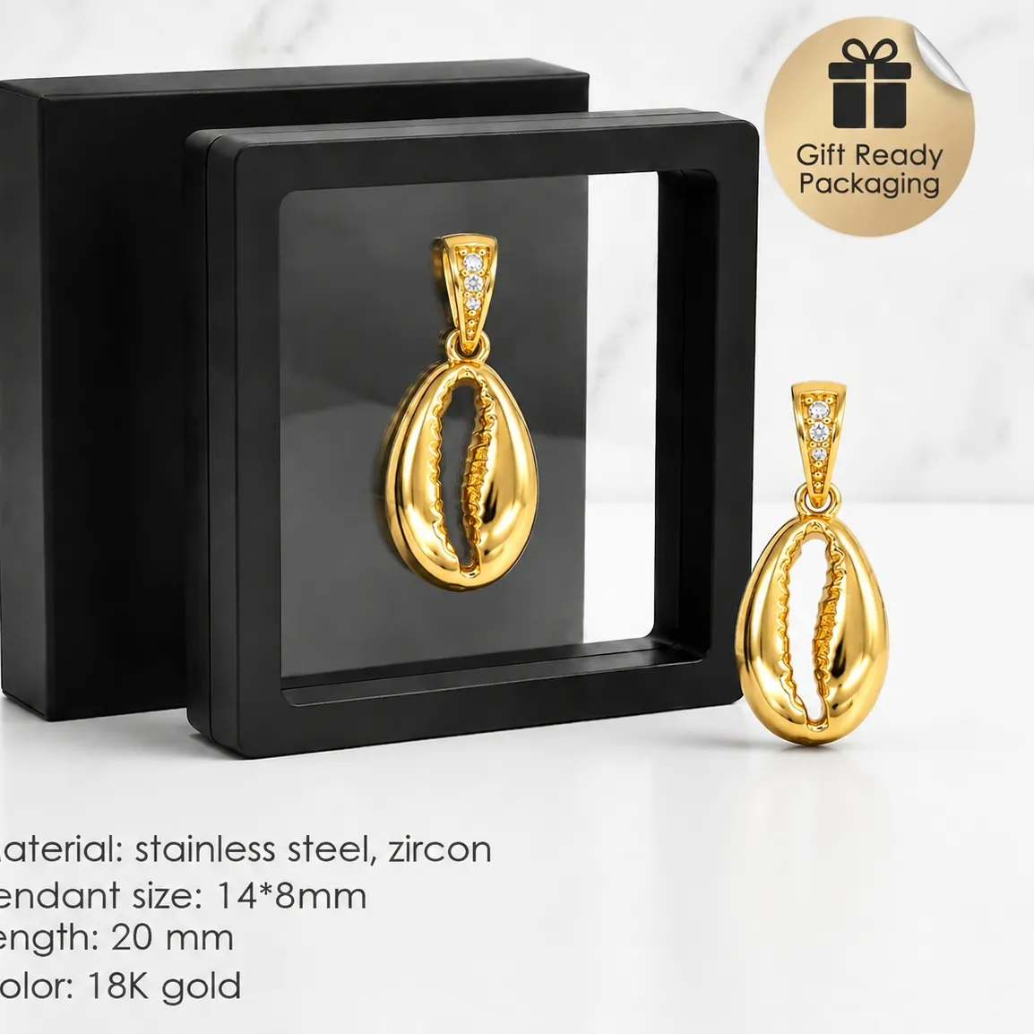 Authentic The Gilded Tide: 18K Gold-Plated Ocean Seashell Talisman