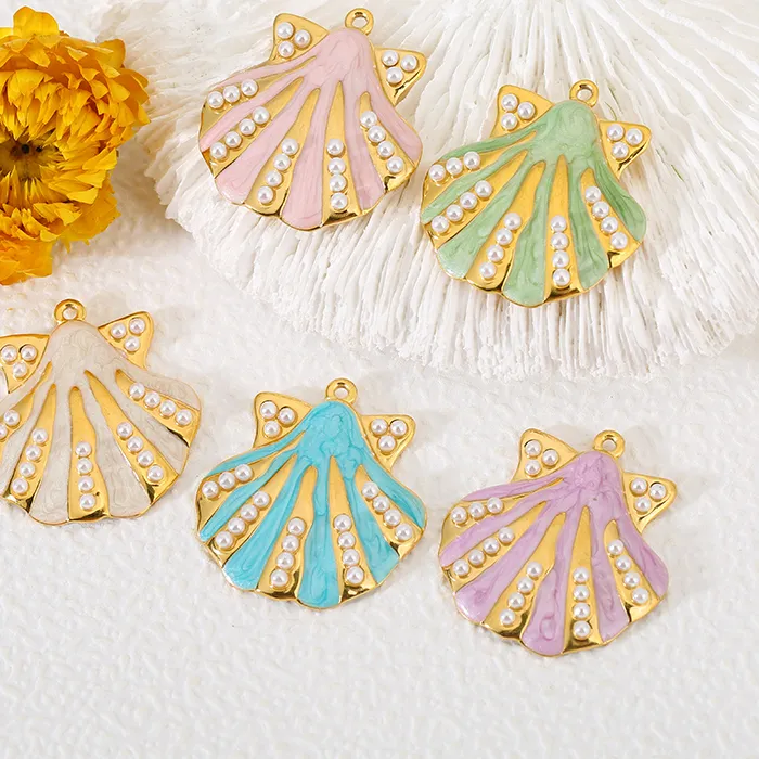 Authentic Tides of Grace: Enamel Sea Shell & Pearl Talismans