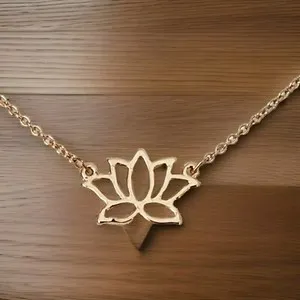Authentic Blessed Lotus Bloom: A Radiant Gold Plated Necklace