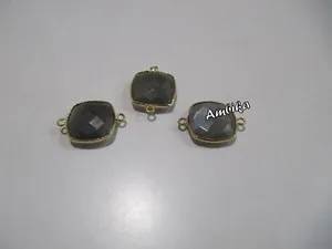 Authentic Pieces of 4- AAA Quality Natural Grey Moonstone Cushion Shape Size 15mml