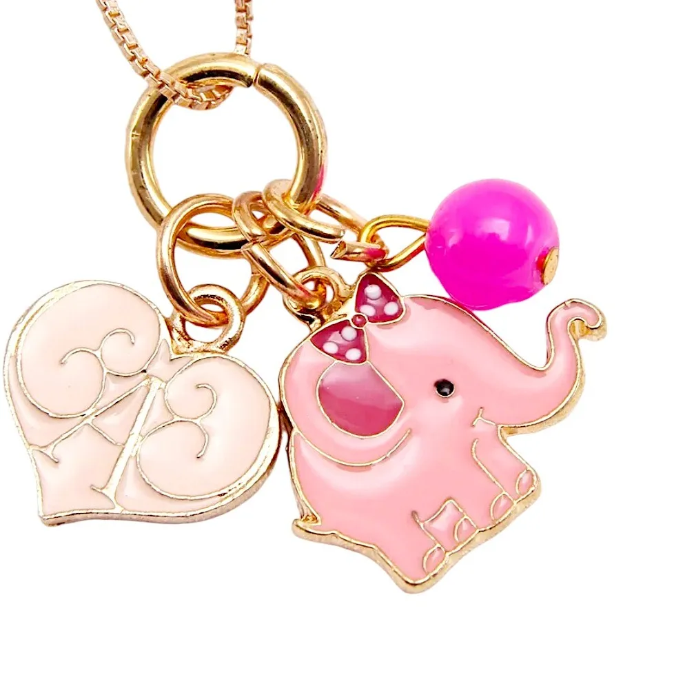Authentic Amulet of Auspicious Beginnings: Pink Elephant 'A' Charm