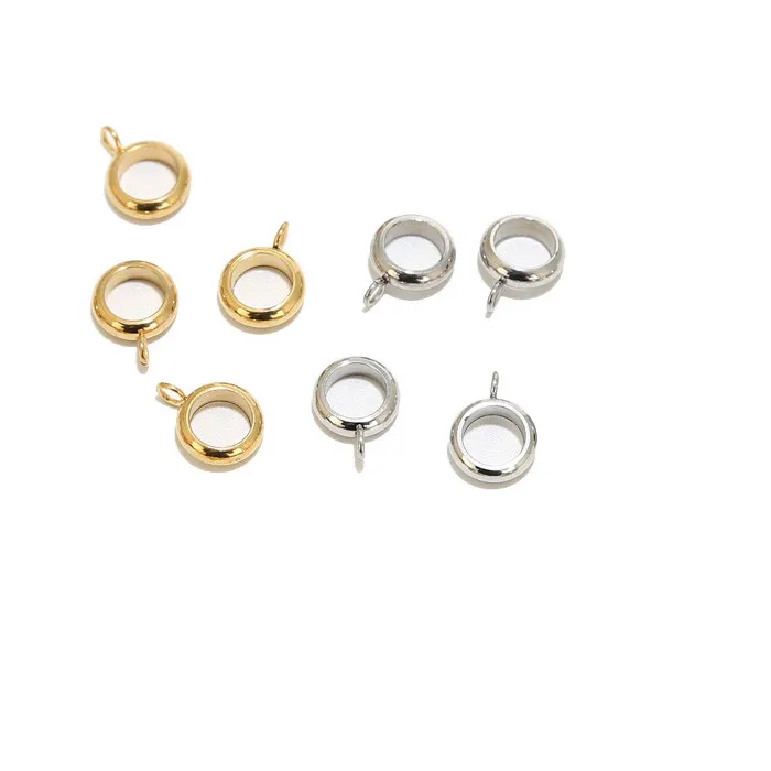 Authentic 20pcs Stainless Steel Gold Spacer Connector Beads Loose Beads Charm Clip Pendants For DIY Necklace Bracelets Jewelry Making