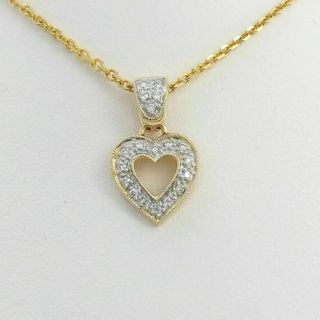Authentic 2Ct Round Cut Lab Created Diamond Women's Heart Pendant 14K Yellow Gold Plated
