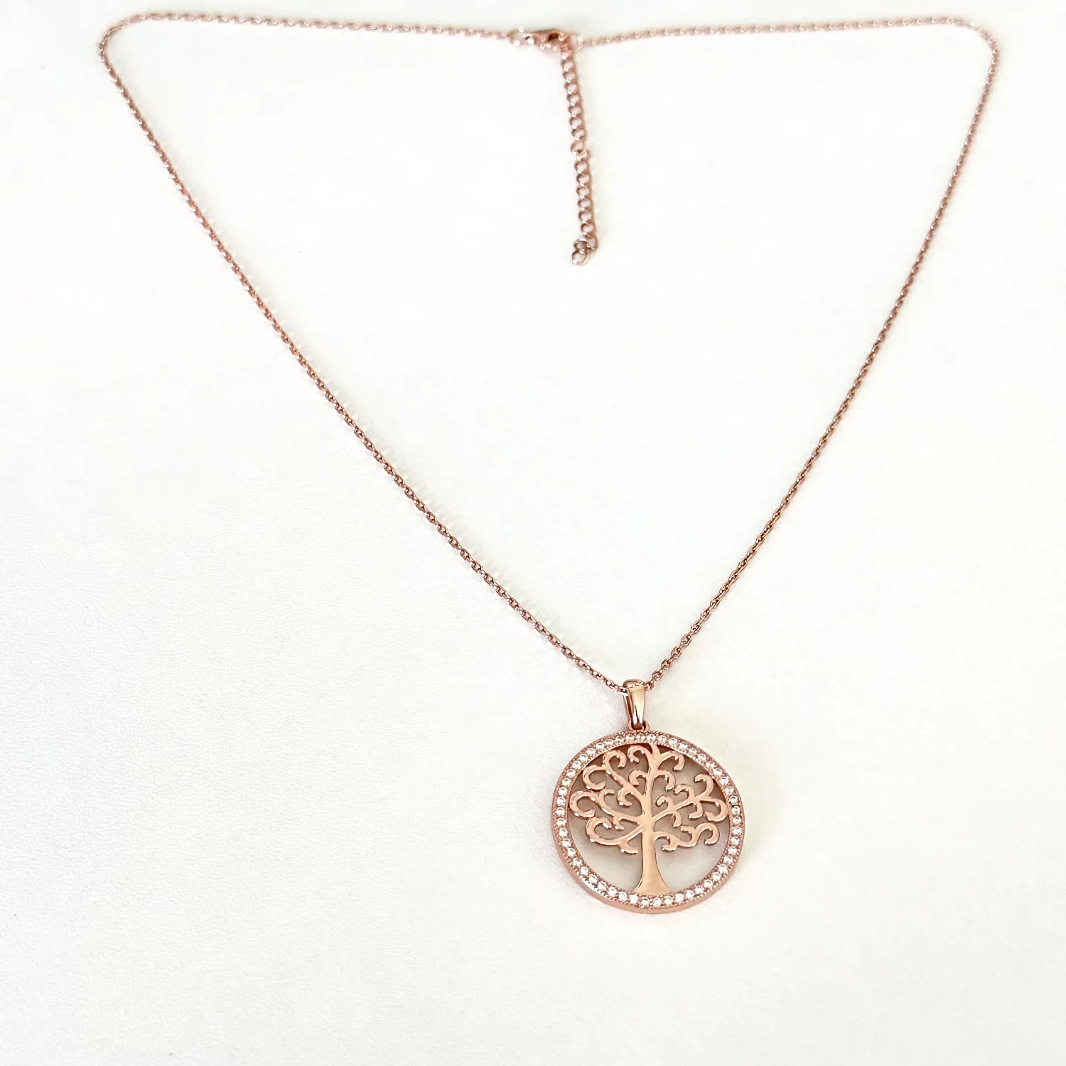 Authentic Sacred Embrace of the Tree of Life: Rose Gold Plated Necklace