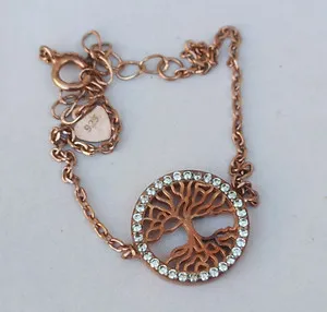 Authentic The Whispering Roots Gold-Plated Tree of Life Bracelet