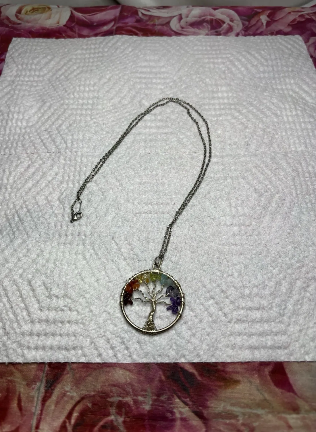 Authentic The Golden Roots of Eternity: 14k Gold Plated Tree of Life Crystal Necklace