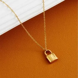Authentic Celestial Lock Pendant: Gold‑Plated Guardian of the Heart