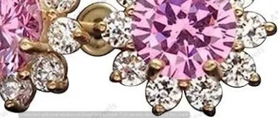 Authentic 14K Yellow Gold Plated 2 CT Round Cut Lab-Created Flower Sapphire Stud Earrings