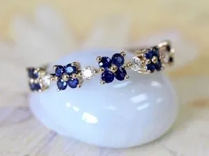 Authentic 2Ct Round Cut Lab Created Blue Sapphire Engagement Ring 14k Yellow Gold Plated