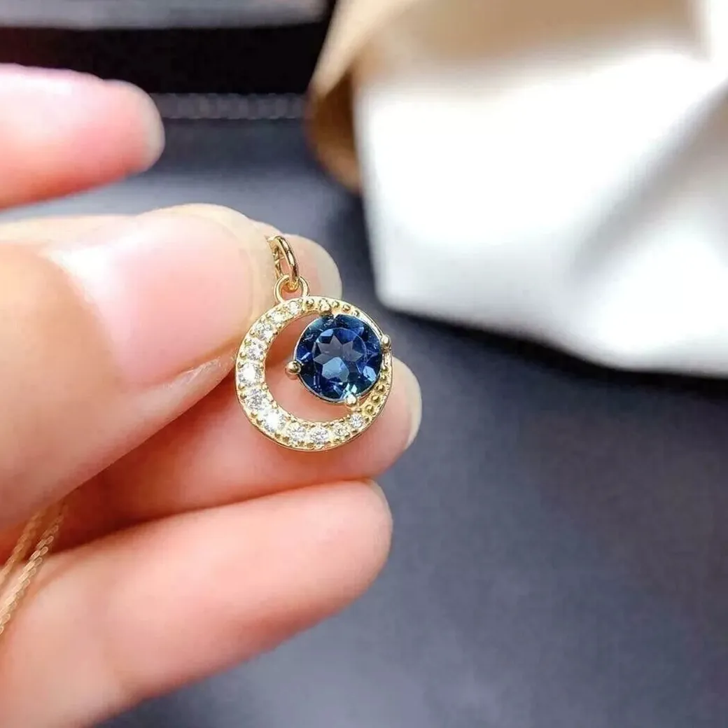 Authentic Mystical Haven: Soothing Blue Sapphire Serenade in Golden Harmony