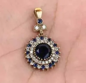 Authentic Mystical Sapphire Abundance: 2 Ct Round Cut Lab Created Sapphire Diamond Pendant