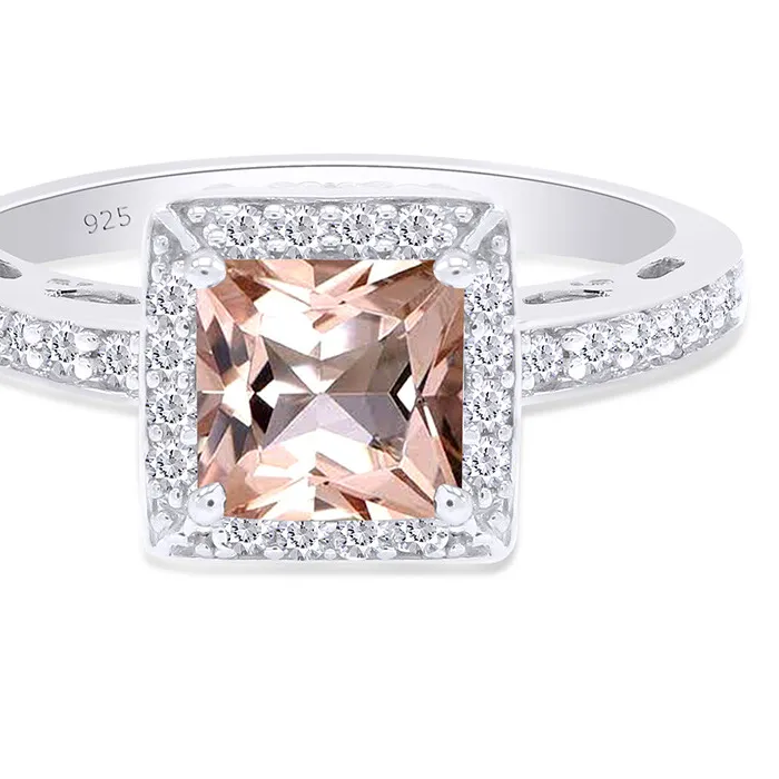 Authentic Sacred Emblem of Clarity: 14K White Gold Plated Square Ring