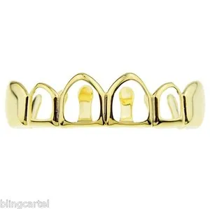 Authentic The Gilded Oracle: Radiant Six-Tooth Open Window Grillz