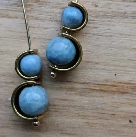 Authentic Celestial Arc Blue Stone Talisman Earrings
