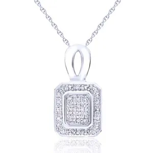 Authentic Celestial Clarity Rectangular Diamond Pendant - Radiant Manifestation Amulet