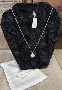 Authentic NEW Kendra Scott Framed Kendall 14K Gold Plated Necklace in Mother of Pearl, NWT