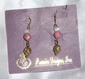 Authentic The Tara Golden Veil Quartz Dangle Earrings