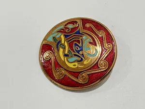 Authentic Tara Ware gold plated enamel brooch